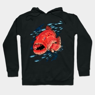 Grouper Fish Fishing Florida Spearfishing Gift Diving Tee Hoodie